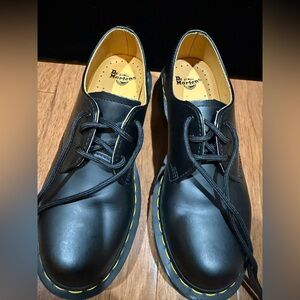 Dr. Martens Black Oxfords with Yellow Accents